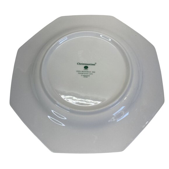 Nikko Christmastime Octagonal Plate 11" Fine China Dishwasher Safe Japan - Picture 3 of 4